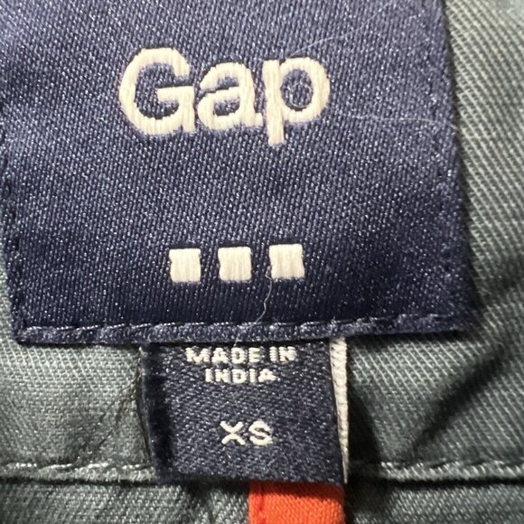 Gap Parka Jacket Women XS Pockets Denim Zip Up Long Sleeve 100% Cotton Gray - Picture 4 of 12